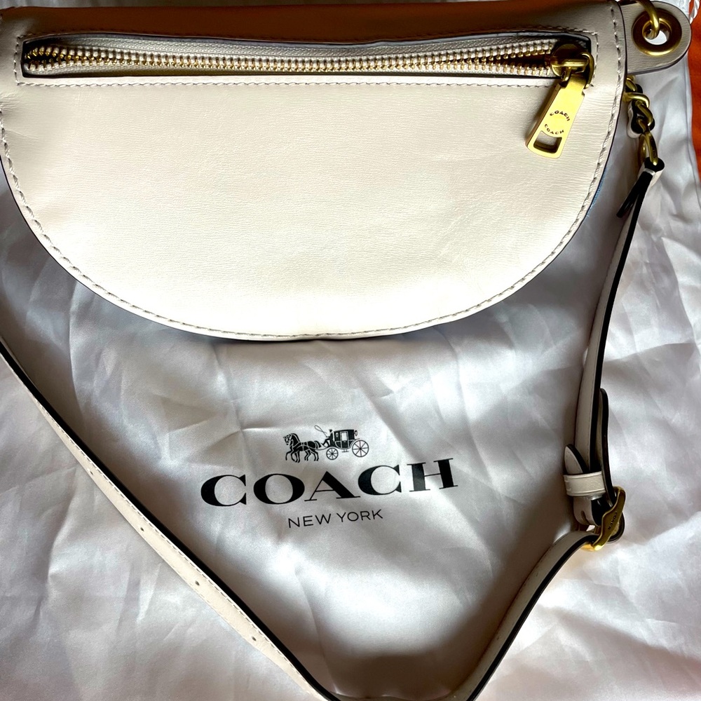 Coach Chain Belt Bag In Signature Chambray With Quilt… Gem